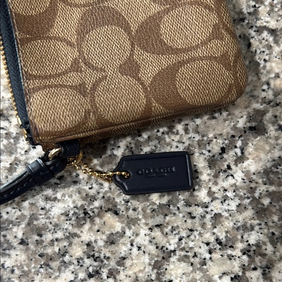 Coach Signature Brown Wristlet - Picture 2 of 5